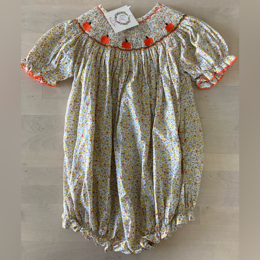 COPY - Cecil and Lou pumpkin bubble romper